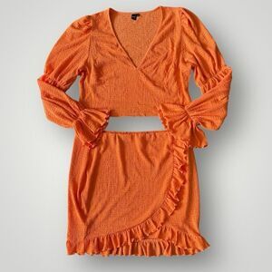 🎉5 for $45 🎉Shein Matching Outfit Set Top Skirt  Women Size 3X Orange
